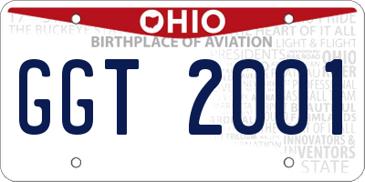 OH license plate GGT2001