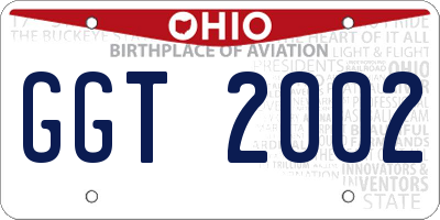 OH license plate GGT2002