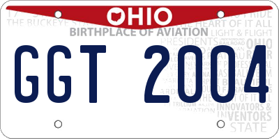 OH license plate GGT2004