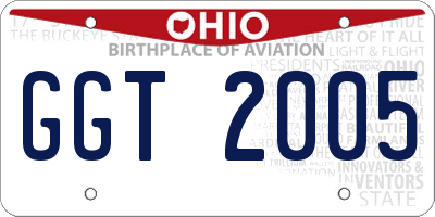 OH license plate GGT2005