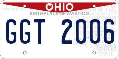 OH license plate GGT2006