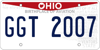 OH license plate GGT2007