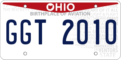 OH license plate GGT2010