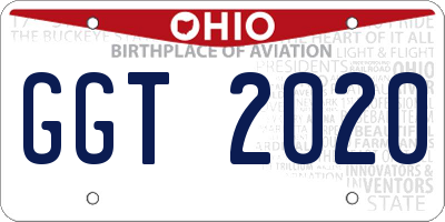 OH license plate GGT2020
