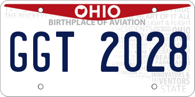 OH license plate GGT2028