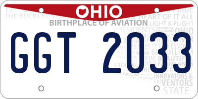 OH license plate GGT2033