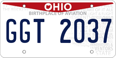 OH license plate GGT2037