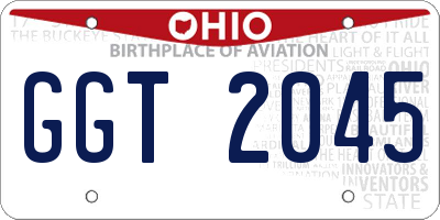 OH license plate GGT2045