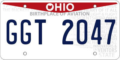 OH license plate GGT2047