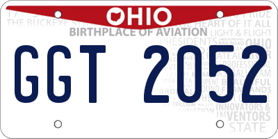 OH license plate GGT2052