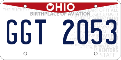 OH license plate GGT2053