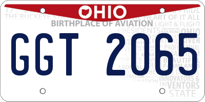 OH license plate GGT2065