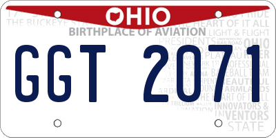 OH license plate GGT2071