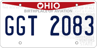 OH license plate GGT2083