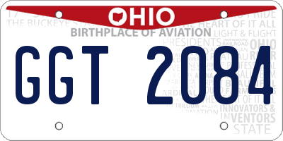 OH license plate GGT2084