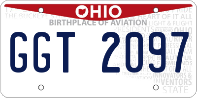 OH license plate GGT2097