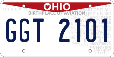OH license plate GGT2101