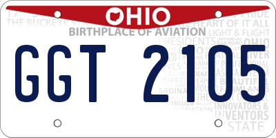 OH license plate GGT2105