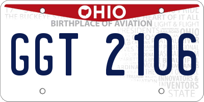 OH license plate GGT2106