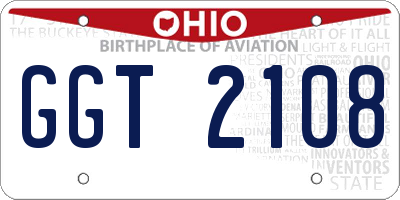 OH license plate GGT2108