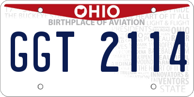 OH license plate GGT2114