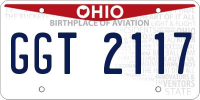 OH license plate GGT2117