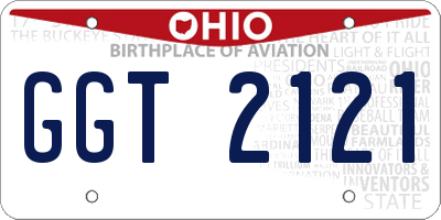 OH license plate GGT2121