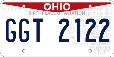 OH license plate GGT2122