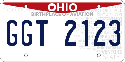 OH license plate GGT2123