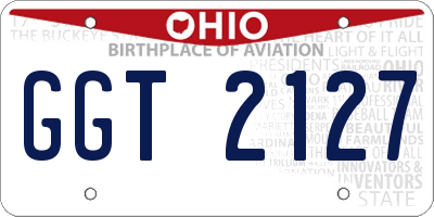 OH license plate GGT2127
