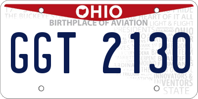 OH license plate GGT2130