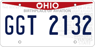 OH license plate GGT2132