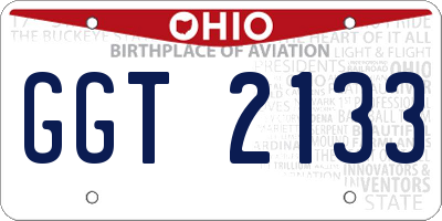 OH license plate GGT2133