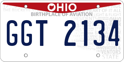 OH license plate GGT2134