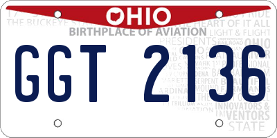 OH license plate GGT2136