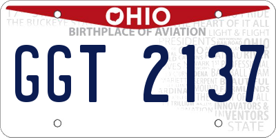 OH license plate GGT2137