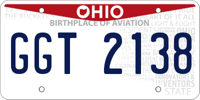 OH license plate GGT2138