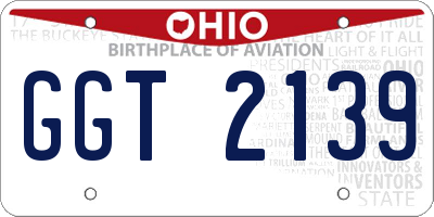 OH license plate GGT2139
