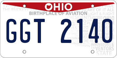 OH license plate GGT2140