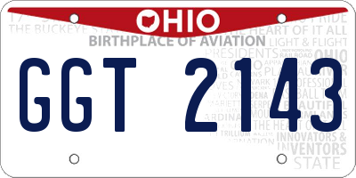OH license plate GGT2143