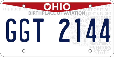OH license plate GGT2144