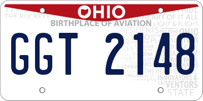 OH license plate GGT2148