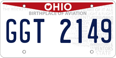 OH license plate GGT2149