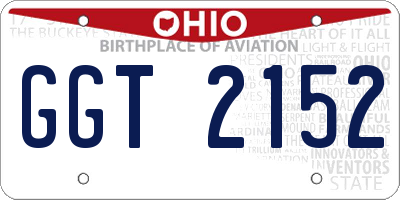 OH license plate GGT2152
