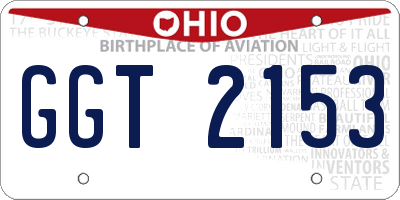 OH license plate GGT2153