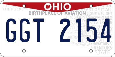OH license plate GGT2154