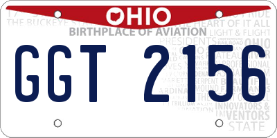 OH license plate GGT2156