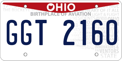 OH license plate GGT2160