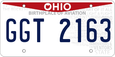 OH license plate GGT2163