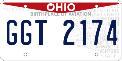 OH license plate GGT2174